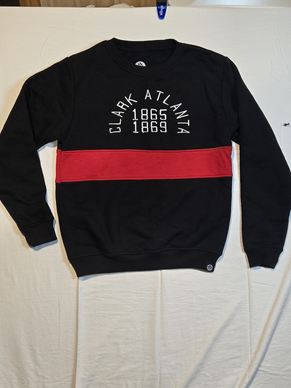 Heritage Black Crewneck with Red Chest Stripe